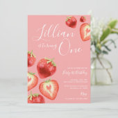 ストロベリーガールの誕生日パーティーへの招待 招待状 (スタンド正面)