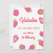 ストロベリーガールスウィートバレンタインデー ノートカード (正面)