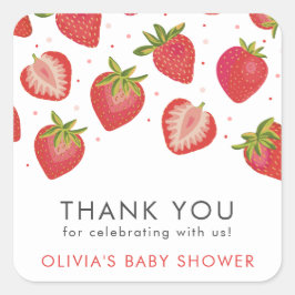 ストロベリーガールズベビーシャワーありがとう スクエアシール