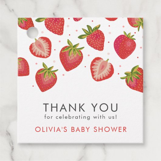 ストロベリーガールズベビーシャワーありがとう フェイバータグ (正面)