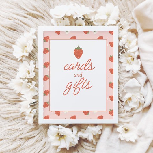 ストロベリーガールズ誕生日 |カードとギフトサイン ポスター