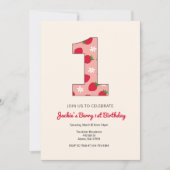 ストロベリーガールズ1st誕生日パーティの招待状 招待状 (正面)