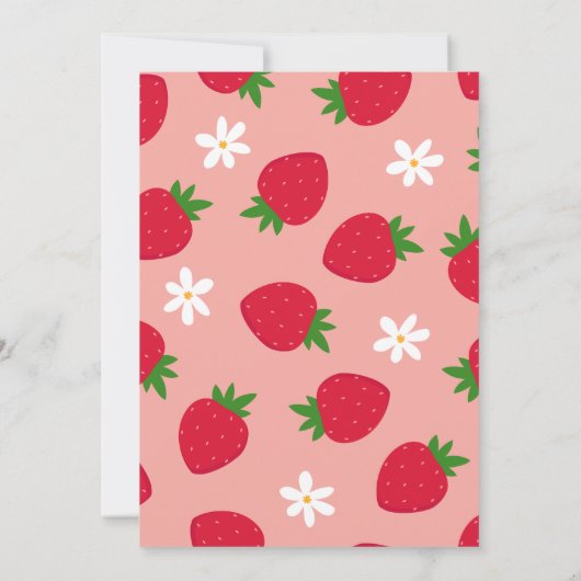 ストロベリーガールズ1st誕生日パーティの招待状 招待状 (裏面)