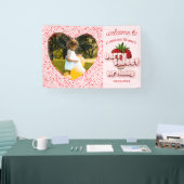 ストロベリーガールピンクベリースイーツ誕生日写真 横断幕 (トレードショー)