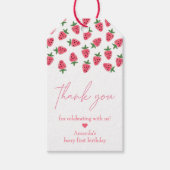 ストロベリーガールファースト誕生日パーティーありがとう ギフトタグ (正面)