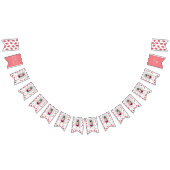 ストロベリーガールファースト誕生日マイルストーンの写真 バンティングフラッグ (全)