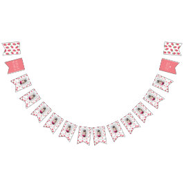 ストロベリーガールファースト誕生日マイルストーンの写真 バンティングフラッグ