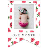 ストロベリーガールファースト誕生日マイルストーンの写真 バンティングフラッグ (第3の旗)