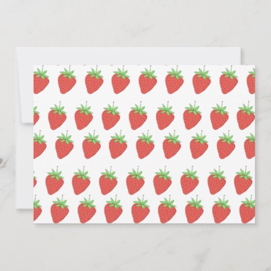 ストロベリーガールファースト誕生日| Berry Sweet 招待状 (裏面)