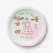 ストロベリーガールベビーシャワー ペーパープレート (正面)