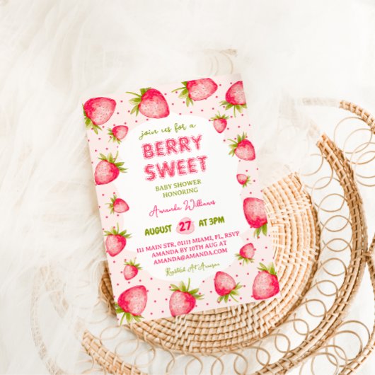 ストロベリーガールベビーシャワー 招待状
