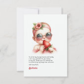 ストロベリーガールベリースイートベビーシャワー サンキューカード (裏面)