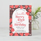 ストロベリーガールベリーファースト誕生日パーティー 招待状 (スタンド正面)