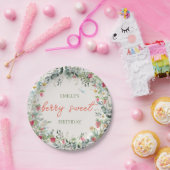 ストロベリーガールベリーファースト誕生日 ペーパープレート (パーティー)