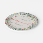 ストロベリーガールベリーファースト誕生日 ペーパープレート (アングル)