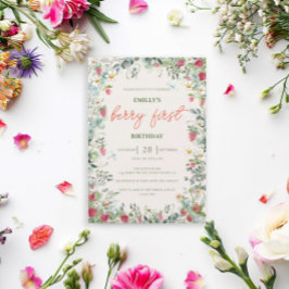 ストロベリーガールベリーファースト誕生日 招待状