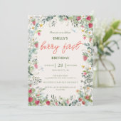 ストロベリーガールベリーファースト誕生日 招待状 (スタンド正面)