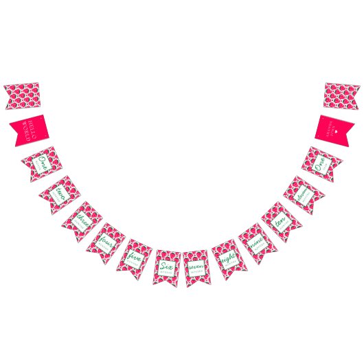 ストロベリーガールベリー1st誕生日マイルストーン バンティングフラッグ (全)