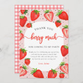 ストロベリーガール誕生日サンキューベリーマートカード サンキューカード (正面/裏面)