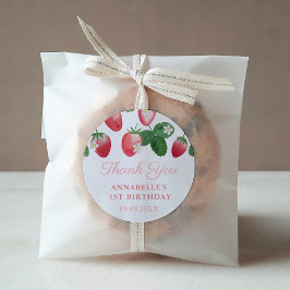 ストロベリーガール誕生日パーティーお願い ラウンドシール