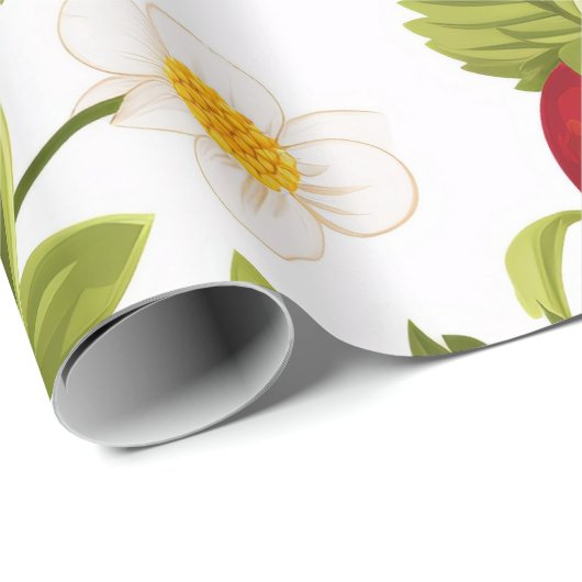 ストロベリーガール誕生日パーティー |最初のベリー ラッピングペーパー (ロールコーナー)