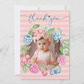 ストロベリーガール誕生日ベリーラージ感謝していオト サンキューカード (正面)