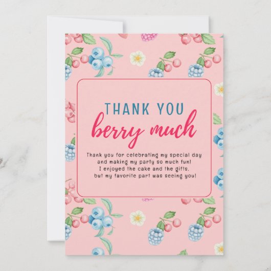 ストロベリーガール誕生日ベリーラージ感謝していオト サンキューカード (裏面)