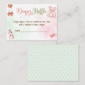 ストロベリーガール赤ちゃんシャワーおむつラッフル エンクロージャーカード (正面/裏面)