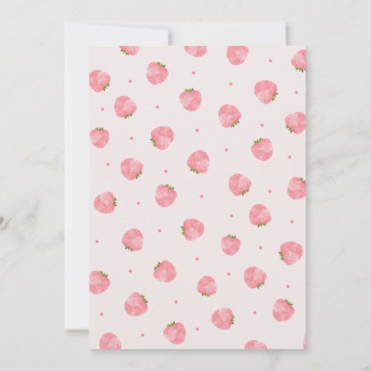 ストロベリーガール1stバースデーベリーファースト誕生日 招待状 (裏面)