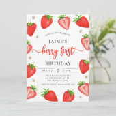 ストロベリーガール1st誕生日 | First Berry Sweet 招待状 (スタンド正面)