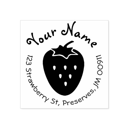 ストロベリーキッズキュート差出人住所スタンプ丸 ラバースタンプ (インプリント)