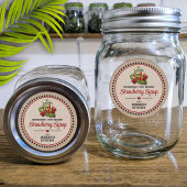 ストロベリーキャニングジャールクラフト紙スタイルラベル ラウンドシール