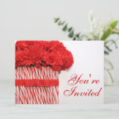 ストロベリーキャンディの花束パーティー招待状 招待状 (スタンド正面)