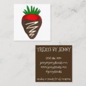 ストロベリーキャンディースイーツショコラティエ菓子 スクエア名刺 (正面/裏面)