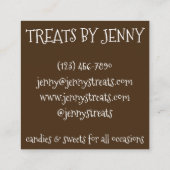 ストロベリーキャンディースイーツショコラティエ菓子 スクエア名刺 (裏面)