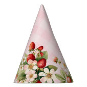 ストロベリーギンガムピンクの誕生日パーティーハット パーティーハット (右)