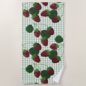 ストロベリーギンガムフィットネス ビーチタオル (正面)