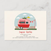 ストロベリーギンガムベリーベビーシャワーおむつラッフル エンクロージャーカード (正面)