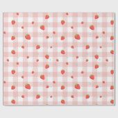 ストロベリーギンガムラッピング紙 ラッピングペーパー (フラット)