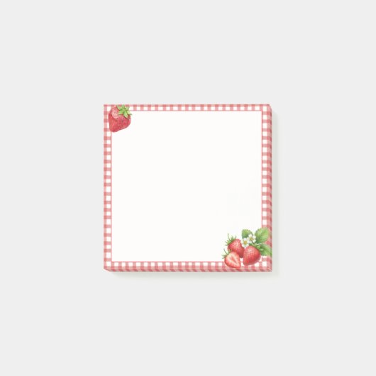 ストロベリーギンガムPost-it ‰メモ ポストイット (正面)