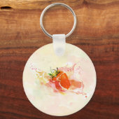 ストロベリークリームスプラッシュ!水彩画 キーホルダー (正面)