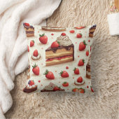 ストロベリークリームチョコレートケーキ枕 クッション (ブランケット)