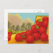ストロベリークレートラベルヴィンテージアート空白のはがき ポストカード (正面/裏面)