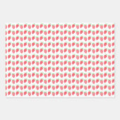 ストロベリーグリーンウォーターカラー誕生日 ラッピングペーパーシート (正面2)