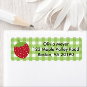 ストロベリーグリーンギンガムプレイド住所 シール (インサイチュ)