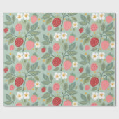 ストロベリーグリーン植物包み紙 ラッピングペーパー (フラット)