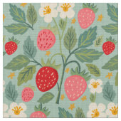 ストロベリーグリーン植物学 ファブリック (クローズアップ)