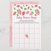 ストロベリーグリーン赤ちゃんシャワービンゴゲーム (正面/裏面)