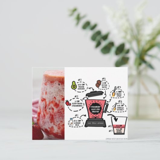 ストロベリーグレーズスキンスムージーレシピ ポストカード (スタンド正面)