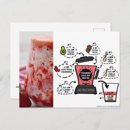 ストロベリーグレーズスキンスムージーレシピ ポストカード (正面/裏面)